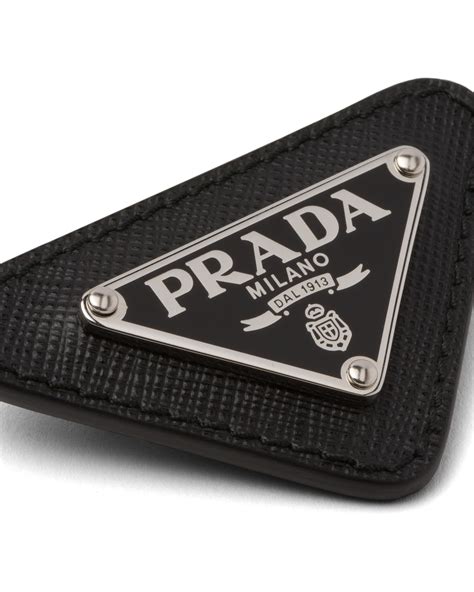 prada leather pin|prada triangle accessories.